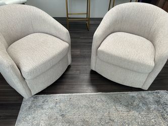 Linen Swivel Chairs (2)