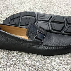 Men’s SALVATORE FERRAGAMO ‘Sardegna’ Black Leather Loafers Size US 10.5 - D 