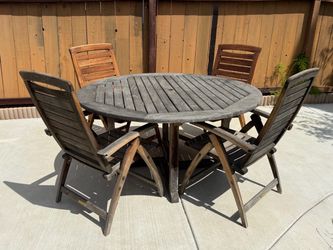 Kingsley Bate Teak Outdoor Patio Table Set