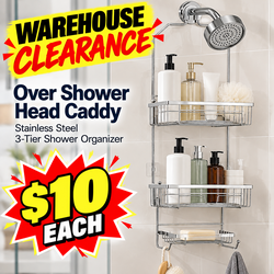 Over Shower Head Caddy, Stainless Steel 3-Tier Shower Organizer