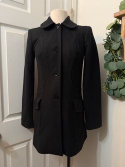 Vintage juicy couture Black Wool Button-Front Coat