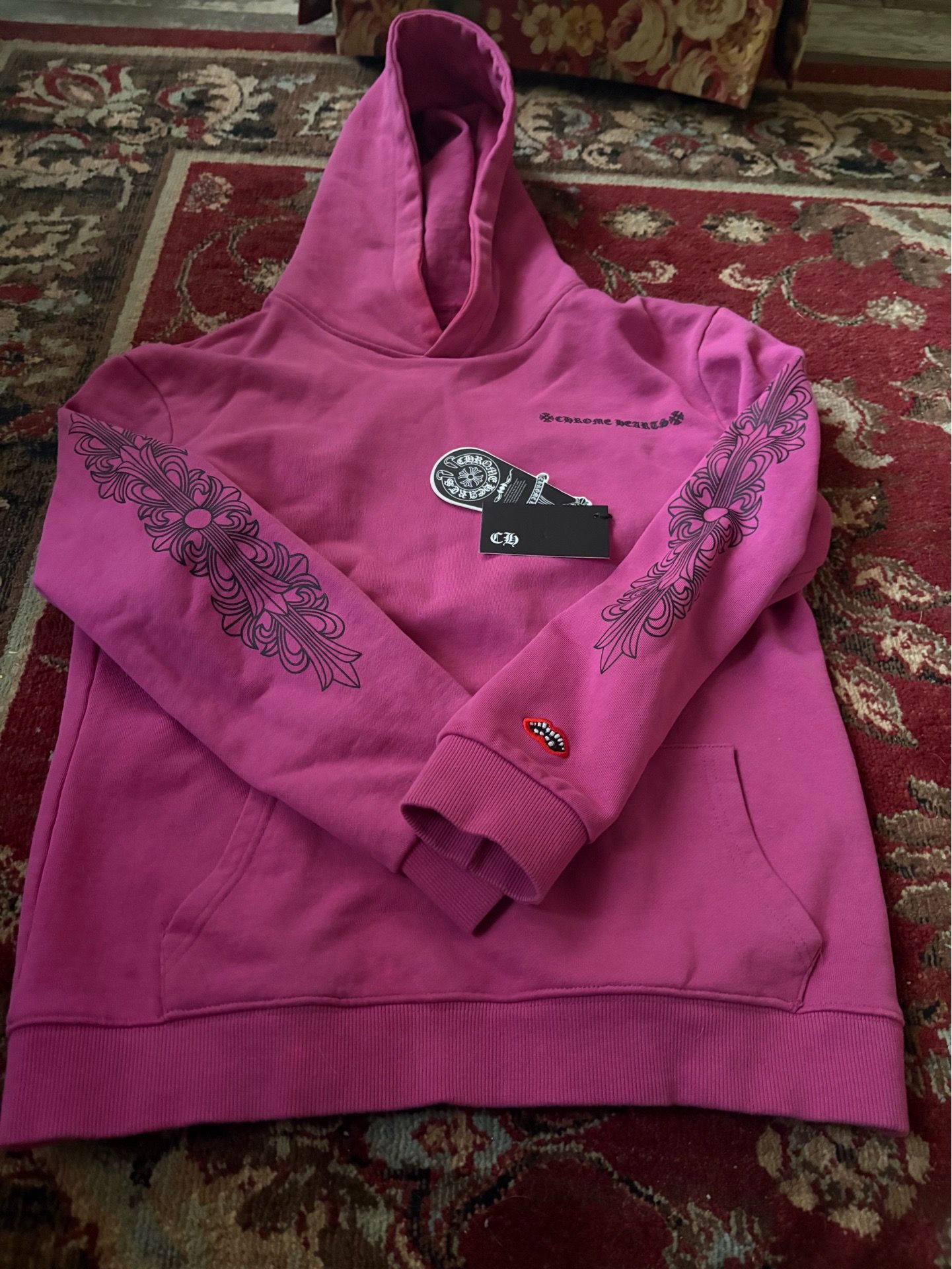 Pink Matty Boy Chrome Heart Hoodie