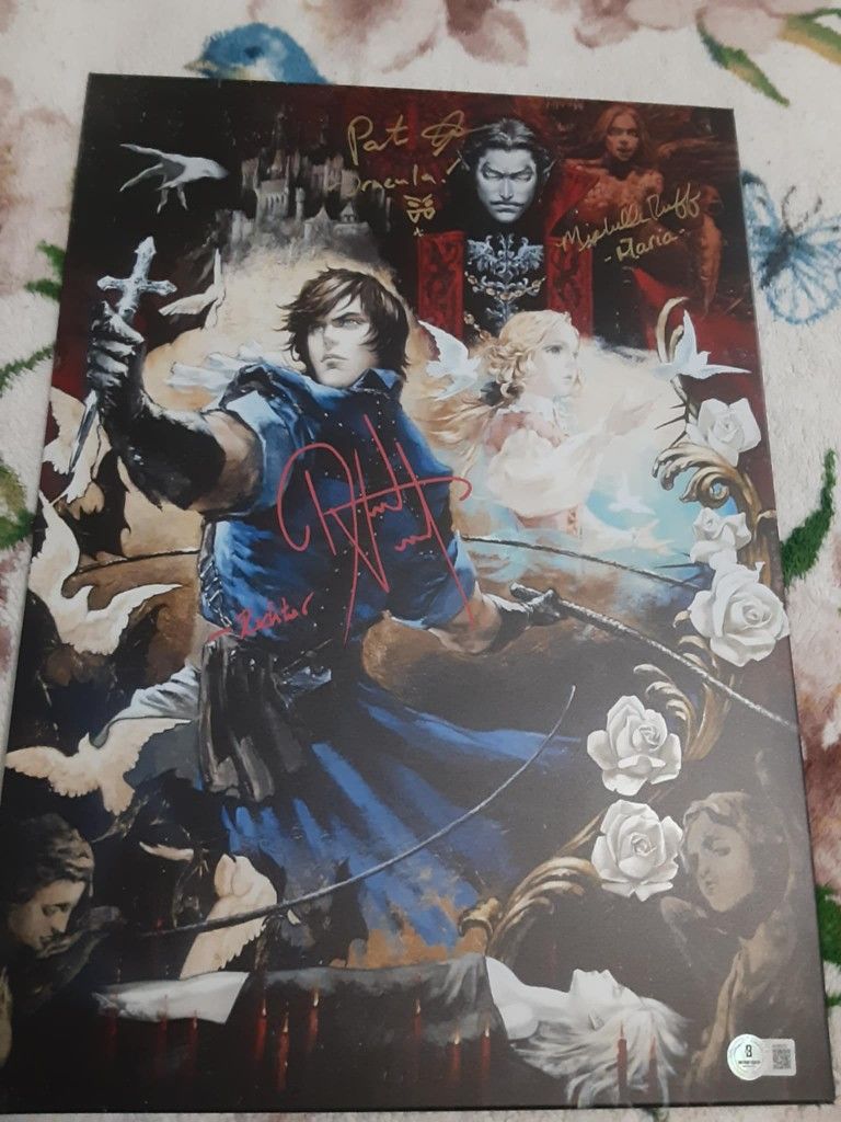 Autographed Castlevania Rondo Of Blood Metal Poster