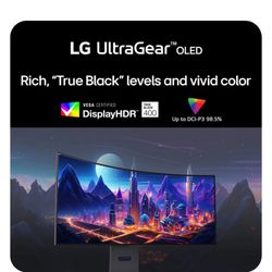 34 Inch UltraGear OLED WQHD 1440P 240Hz 0.03ms G-Sync Compatible 800R Curved Gaming Monitor - 34GS95QE-B