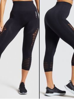 Gymshark Energy+ Seamless Cropped Leggings Black S