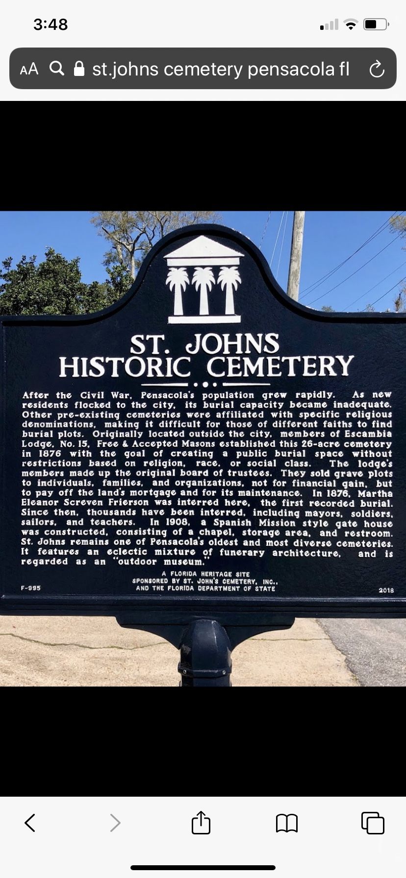 Plots for sale at St Johns Cemetery