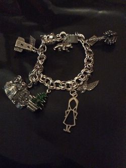 Sterling silver bracelet with charms