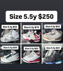 Jordan’s all size 5.5y $250