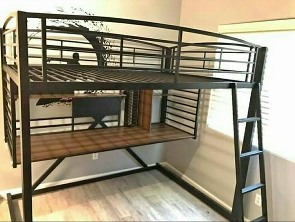 American Furniture Full Size Loft Workstation Bunk Bed W Matress American Furniture Full Size Loft Workstation Bunk Bed W Matress Included