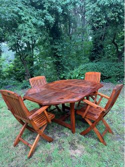 Lagerhaus Teak Outdoor Patio Dining Set