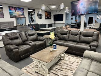 2PC Brown Sofa & Loveseat
