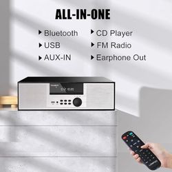TIAMBOY Retro Style Micro Shelf System 40W RMS with CD Player, Bluetooth, USB Playback, FM Radio.... Retails $99.99