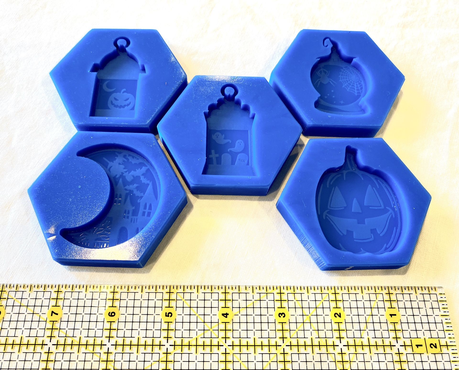 Lot Of 5 Small Silicone Resin Molds—Halloween Theme