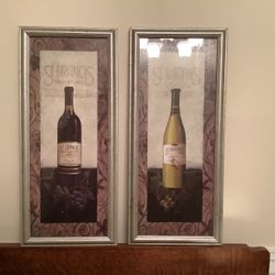 Wine Bottle Framed Wall Art Set Of 2
