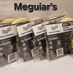 NEW Meguiar's 5 Inch (6) + 4 Inch (2) DA Polisher Foam Polishing Pads - 8 Pads - Auto Detailing Supplies 