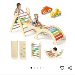 BlueWood Pikler Triangle 7-in-1 Climbing Set