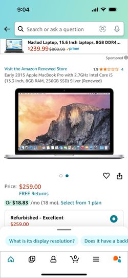 Apple MacBook 8GB Ram i5 Pro 12” 256 GB