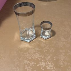 Crystal Water And Shot Glasses