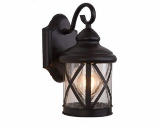 Yosemite Home Decor 1-Light Exterior Small Wall Lantern Sconce in Black