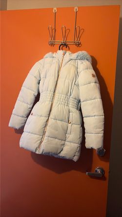 Light Blue Kids Puffer Coat with Hood
