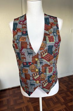 FRITZI California women’s navy & Brown western Cottagecore vintage vest size S