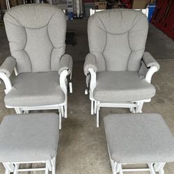2  Dutailier Victoria  Reclining Glider and Ottomans
