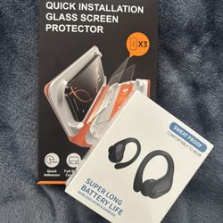 3 Screen Protector For iPhone 15-16, And Headphones 