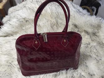 ARCADIA RED PATENT LEATHER BAG  SATCHEL MADE IN ITALY