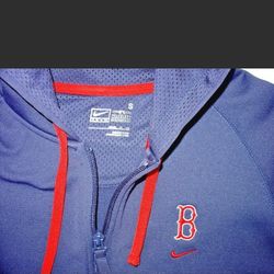 NIKE Fit Boston Red Sox baseball track top coat hoodie Womens Small S Tracksuit Jacket MLB hooded