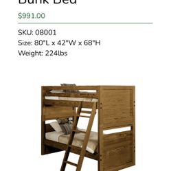 Bunk bed Twin SOLID OAK from This End Up