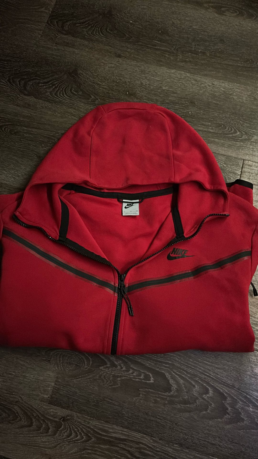 Nike Tech Full Zip Windrunner Hoodie Red/Black 