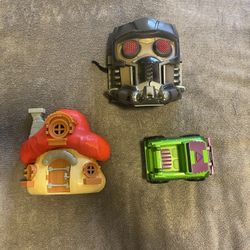 Smurf’s House, Ninja Turtle Car, and Starlord’s Mask