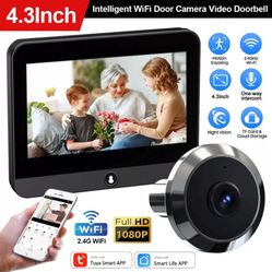 Tuya Digital 1080P Door Peephole Camera, HD Screen, 120° Wide Angle, 5000mAh