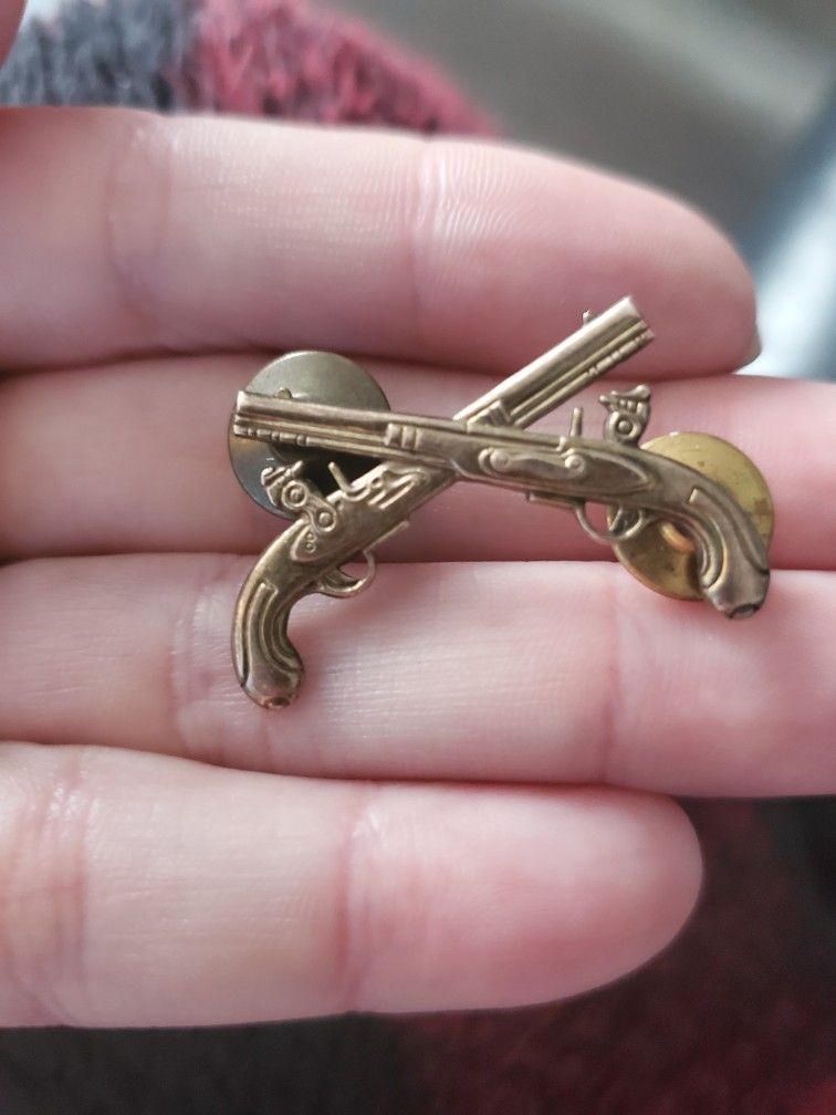 Sterling Silver, Gold Plated Old Pin.