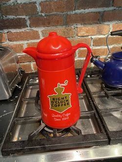 Vintage Red Eight O Clock Coffee Carafe Thumbnail