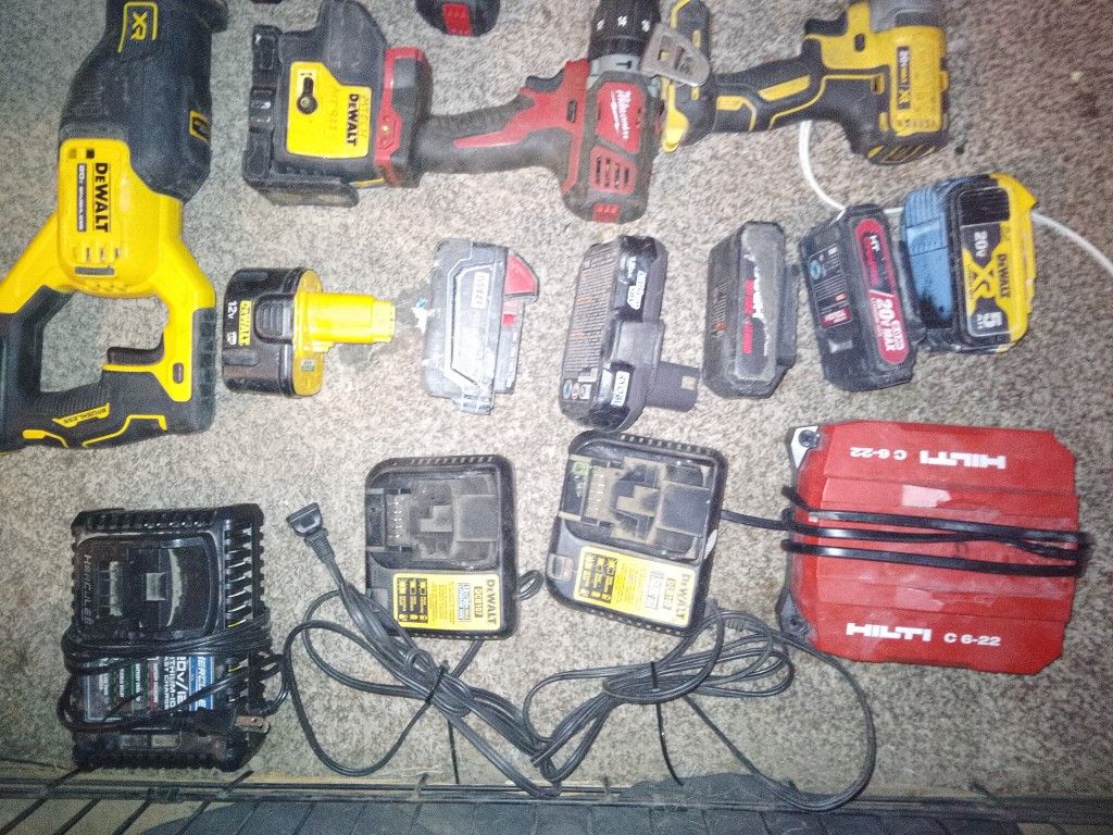 Milwaukee And DeWalt Cordless Tools