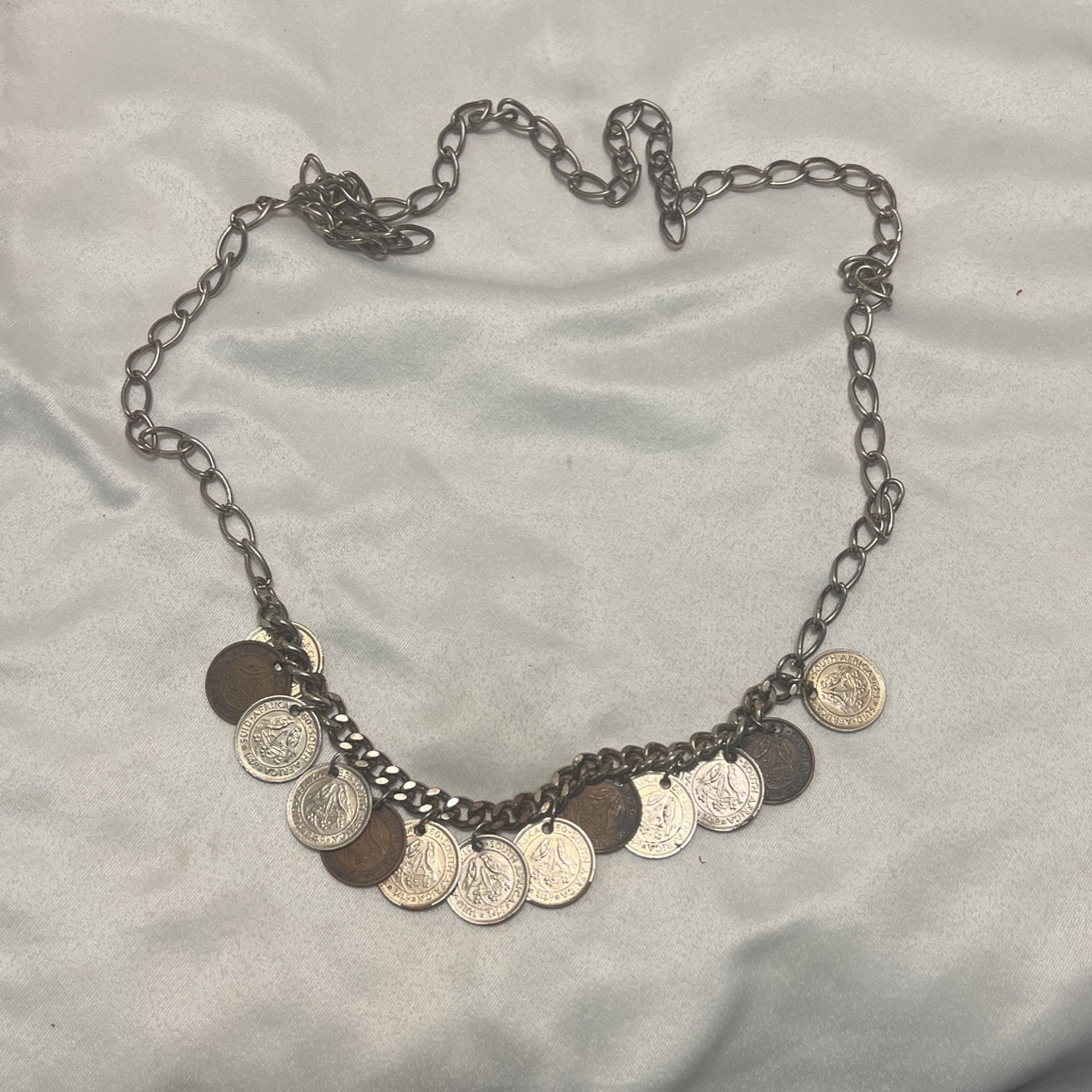 Old Necklace With South Africa Coins