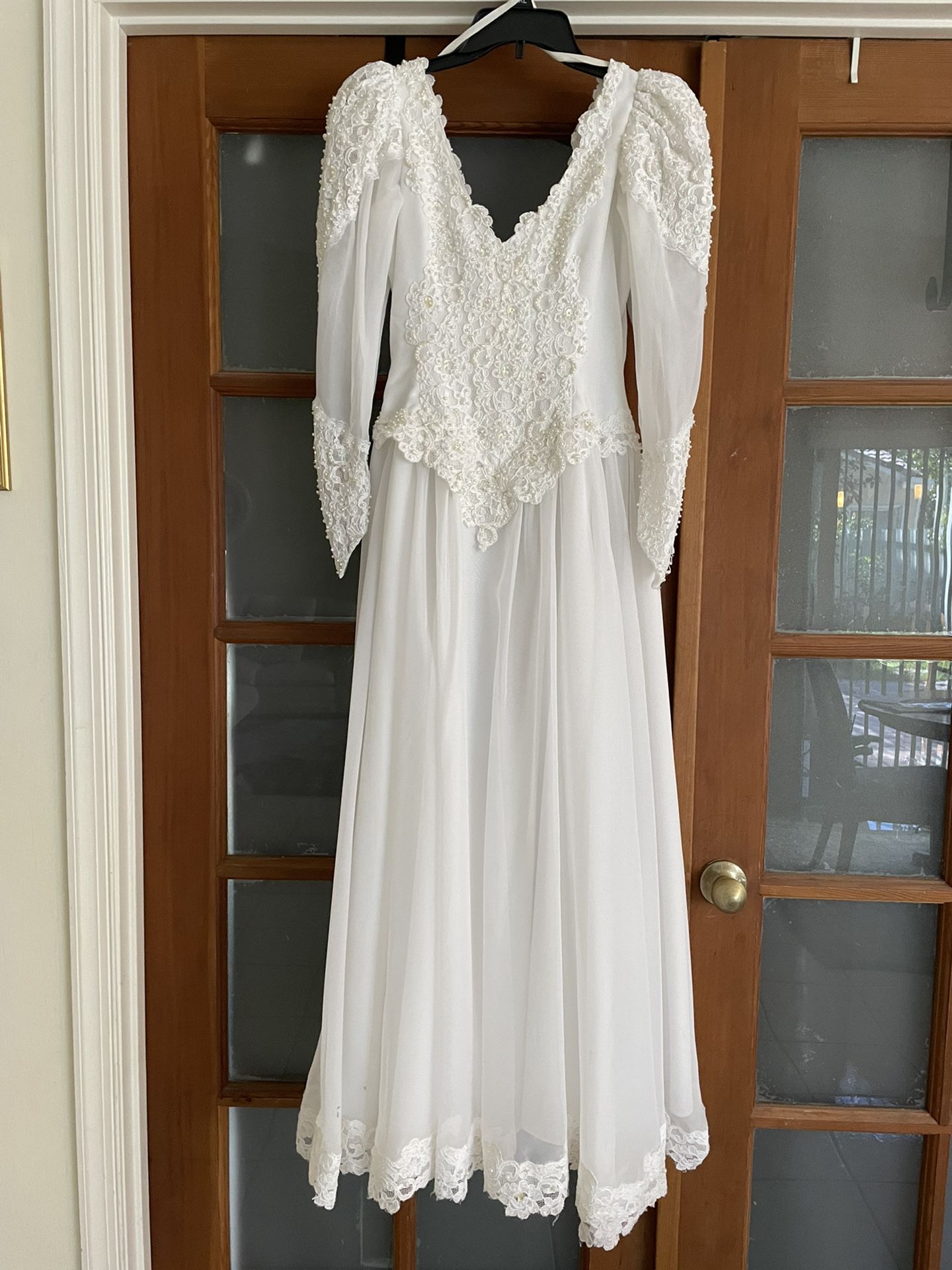 Wedding Dress White With Sequence Petite  2-4