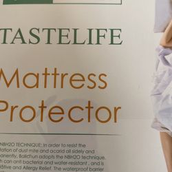 TASTELIFE Queen Size 100% Waterproof Mattress Protector Cotton Terry Top  Cover, Fitted 8-21 Deep Pocket Pad Cover Vinyl Free Washable, Breathable  