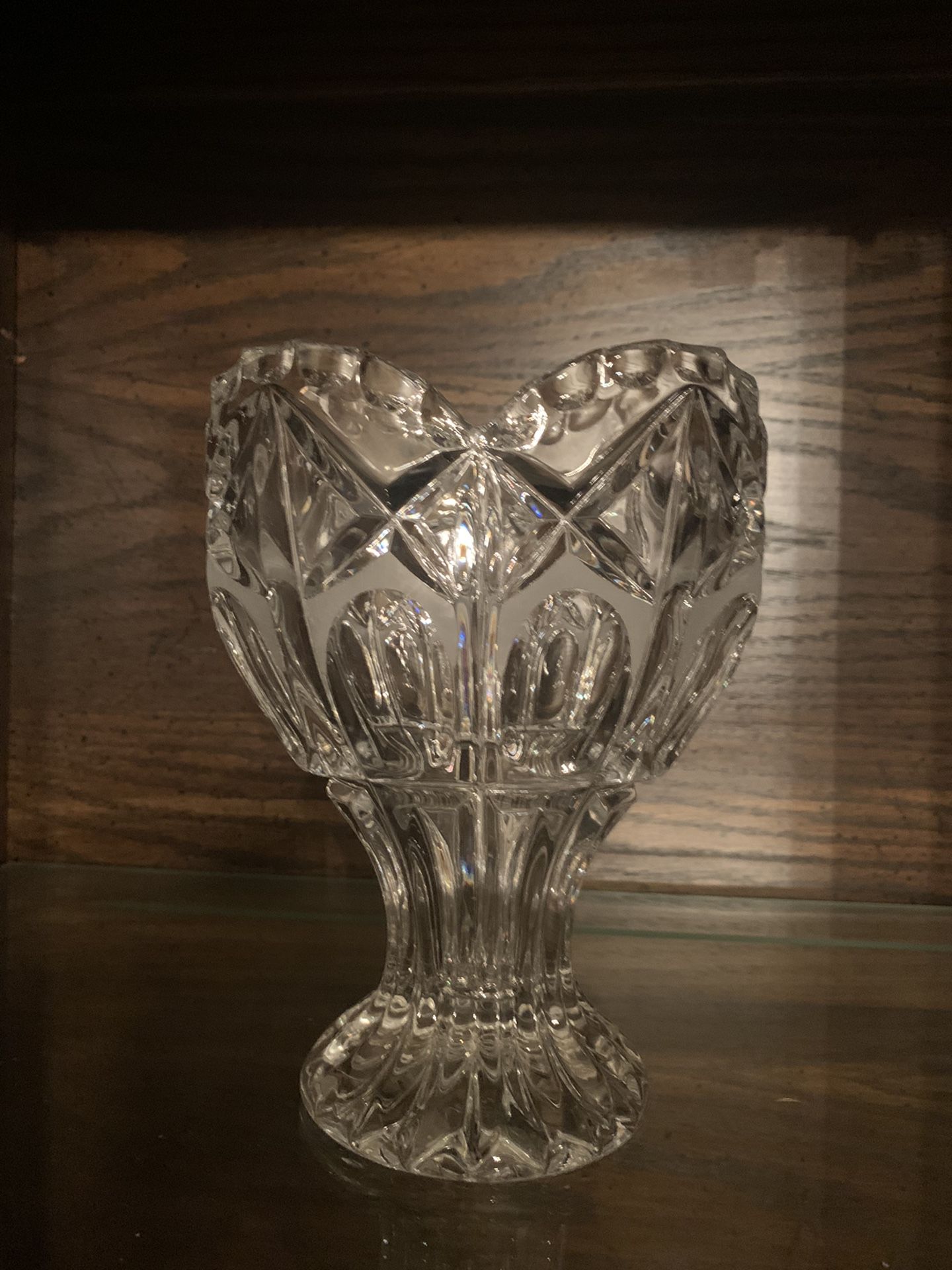 Crystal Heart Shaped Vase