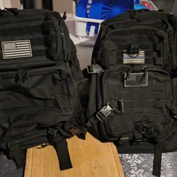 2 Large Tactical Backpacks