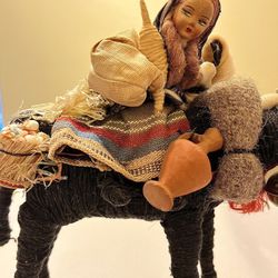 Spanish Figurine, Woman On Horse, Hispanic Art