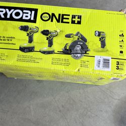 RYOBI 18v One Plus Drill Driver Circular Saw And Flash Light 