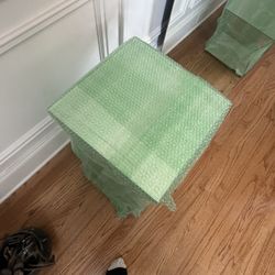 VINGLI Mirrored Console Table With 2 Mirrored Stands