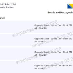 World Cup 2026 tickets, Seattle: Bosnia and Herzegovina vs Qatar