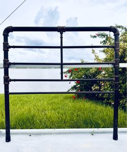 industrial iron pipe bed headboard - bronze full size bed