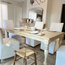 Pottery barn inspired, TUSCANY LEG STYLE DINING TABLE ONLY ( CHAIRS ARE NOT FOR SALE )