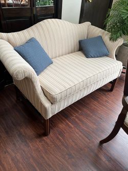 Stripe sofas with cushions