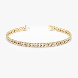 Custom Cuban Link With Moissanites Bracelet 