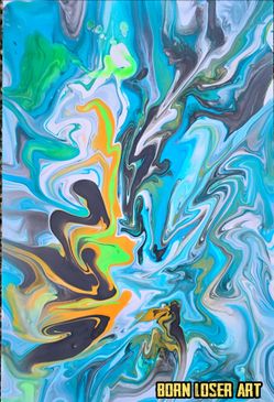BORN LOSER Original Hand Painted Canvas Paintings and Artwork - SIGNED -  Abstract / street art / graffiti - Spray Paint And Acrylics. Sizes Listed In